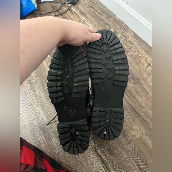 Lauren Ralph Lauren Carlee Logo Lace Up Leather Upper Combat Boot Size 9.5 - Picture 8 of 11